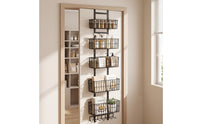 Over the Door Organizer with Hooks Space-Saving Hanging Storage Rack with Baskets Heavy-Duty Back-of-Door Storage Organizer for Pantry
