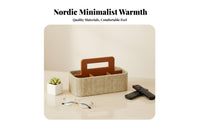 Multi-Compartment Tote with Handle Woven Design Organizer Organizer Versatile