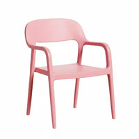 Thickened Construction Molded Stackable Chair Modern Minimalist Design Molded Shell Chair Integrated Armrests Plastic Armchair Ergonomic Backrest for Homeowners, Restaurant Owners, Event Planners, Dining Room, Kitchen, Home Office, Balcony