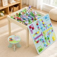 Kids' Table with Storage, Multifunctional Activity Table for 7-14 Years Old, Play Table with Compartments