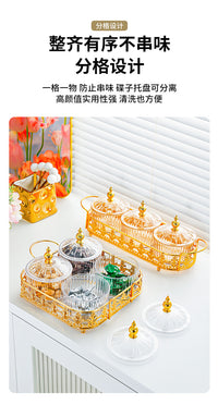 Eco-Friendly Plastic Compartment Snack Tray with Lid