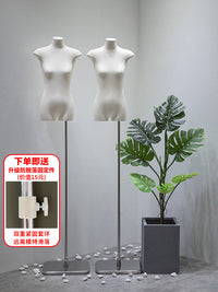 服装店扁身平胸半全身人偶假人体模型台模特道具女装橱窗展示衣架