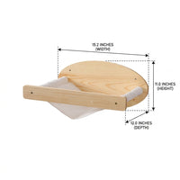 Cat Hammock Wall Mounted Bed, Solid Wood Perch for Indoor Adult Cats, Space Saving Shelves, Elevated Window Resting Place for Small Pets