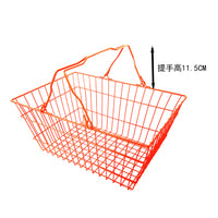 金属购物篮高欧步厂家直供手提式铁制收纳篮子可开发票铁线购物篮
