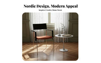 Upholstered Armchair with Metal Frame Soft Padded Pads Paded Metal Frame Seat High Weight Capacity Waterproof Textile