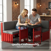 warehouse-chic design Shipping Container Booth Sofa Retro Design Commercial Furniture SturdyDuty Dining Set for Restaurant Owners, Bar, Cafe, Lounge