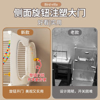 跨境外贸鸟笼鹦鹉笼虎皮玄凤大号豪华别墅小太阳防溅洒鸟笼子家用