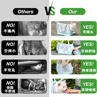 跨境新款透明尼龙网布猫包批发猫咪外出便携宠物包可折叠手提猫包