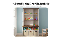 Traditional design Multi-Section Hutch with Glass Doors particle-resistantparticle-resistantresistant Design bookshelf versatile Combination bookshelf Unit Large Capacity for Book Lovers, Collectors, Homeowners, Living Room, Home Office