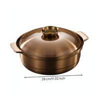 Induction Hot Pot Commercial Grade Stainless Steel Stew Pot Even Heating Stockpot with Lid for Restaurant