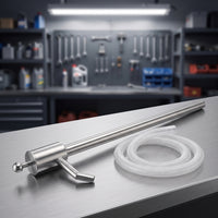 Stainless Steel Oil Extractor Pump Anti-Backflow Manual Oil Extractor Hand-Operated Heavy Duty for Mechanics, DIYers, Garage, Workshop