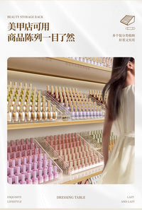 化妆品收纳盒眼影盘气垫粉饼亚克力展示架桌面整理指甲油口红分格