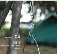 户外露营不锈钢可调节三角吊环户外便携式三角吊架野营吊架吊台