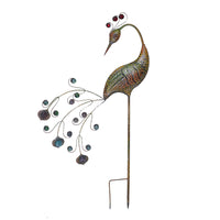 铁艺立体复古孔雀装饰花插庭院花园田园插件摆件园艺趣味园艺杂货