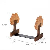 Bookends with Sliding Plates Adjustable Organizer Woodland-Inspired for Desk