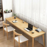 2 Pieces Long Two Person Desk Spacious Tabletop Solid Wood Computer Desk Firm Workstation Structure Writing Table Suitable for Remote Workers Professionals Home Study