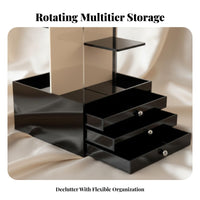 Rotating Multi-Tier Cosmetic Organizer Space-Saving Makeup Organizer