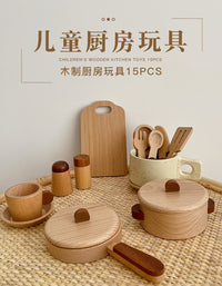 木制儿童原木水果蔬菜餐具厨具过家家切切乐亲子仿真角色扮演玩具