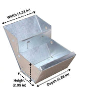Cage Feeder Metal Feeding Trough, Galvanized Metal Single Compartment Design, New Livestock and Farming Small Pet Supplies, 15cm Length