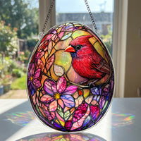 Easter Window Hanging Light Catching Stained Glass Effect Egg Easy to Hang Cross Egg Ornament for Holiday Decorators, Homeowners, Panes, Porch, Door