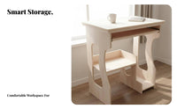 Desk with Storage Shelves sturdy Wood Computer Table Space Saving for Students