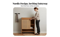 Louvered Door Shoe Cupboard Nordic aesthetic Entryway Cabinet Modern & Simple Multifunctional for Apartment Dwellers, Homeowners