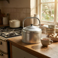 Galvanized Iron Kettle Black Knob Iron Water Kettle Silver for Burner