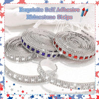 3 Rolls Self-Adhesive Rhinestone Ribbon for Decoration