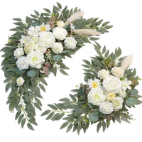 Chair Back Floral Decoration White Decorations Realistic for Brides