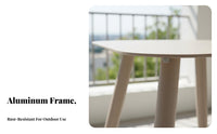 Weather-Resistant Round Pedestal Table Lightweight Household Furniture Minimalist Design Modern Aesthetic for Apartment Dwellers, Homeowners, Balcony, Garden, waterfront, Small Spaces