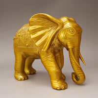 Brass Elephant Figurine Pair, Chinese Style, Indoor/Outdoor Decor