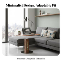 Round elevatingTop Side Table Adjustable Height Household Furniture Minimalist Design Vintage Inspired for Interior Designers