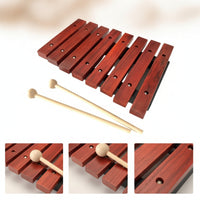 8-Note Xylophone with Mallets Smooth Wooden Xylophone Resonant Percussion Instrument Warm for Children