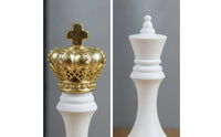 6 Pieces Tabletop Chess Piece Set with Pedestal Matte Chess Figurine Set Elegant Sophisticated for Classroom