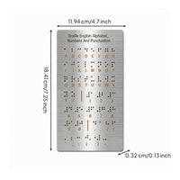 Braille Learning Board Rounded Corners Braille Practice Board Educational Tool Silver Beginner-Friendly