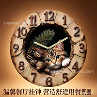 Creative Cat-Themed Wall Clock with Silent Movement