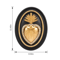 Resin Wall Hanging Beaded Border Oval Wall Plaque Ornamental Detailing