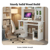 Writing Desk with Bookshelf Multi-functional Office Desk with Storage Shelves Wide Desktop Study Table for Students Suitable for Home Dormitory Bedroom