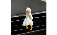 Cute Duck Car Ornament Cartoon Duck Dashboard Figure Playful Figurine Lovely for Drivers, Commuters, Road Trips