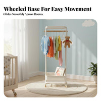 Rolling Clothes Valet with Basket Child-Friendly Height children's Furniture