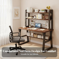 Desk with Bookshelf Writing Desk with Drawers Multi-functional Study Table Engineered Wood Stable Construction Suitable for Students Bedroom Dorm Room