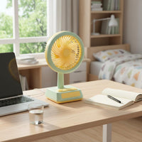 USB Rechargeable Fan 3-Speed Adjustable USB Desk Fan for Bedroom, Students, Kids