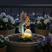 Solar Fairy Statue Illuminate in the Dark Resin Angel Statue LED Lights for Yard