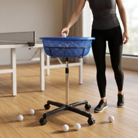 Large Capacity Table Tennis Collector with Wheels Mobile Table Tennis Ball Holder Cart Wheeled Table Tennis Ball Basket Rolling for Coaches, Trainers
