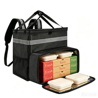 Large Capacity Insulated Delivery Bag with Reflective Stripe, Oxford Fabric