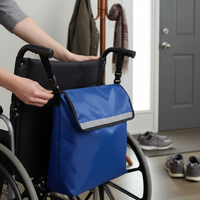 Wheelchair Backrest Storage Bag with Reflective Strip, Waterproof Multi-functional Large Capacity Electric Wheelchair Hanging Pouch