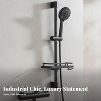 Wall-Mounted Shower Kit with Shelf | Matte, Thermostatic Shower Mixer, for bath