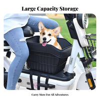 Front Cycle Pet Basket Safety Leash Front Mount Pet Basket Bike Dog Carrier Quick Release Small Dog Bike Seat Breathable Mesh