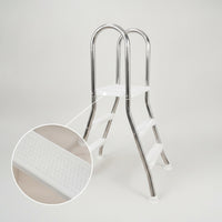 Double-Sided Pool Ladder Stainless Steel Freestanding Pool Ladder Anti-Slip for Above Ground Pools