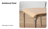 Wood and Metal Dining Chair Minimalist Design for Cafe, Office Workers, Students
